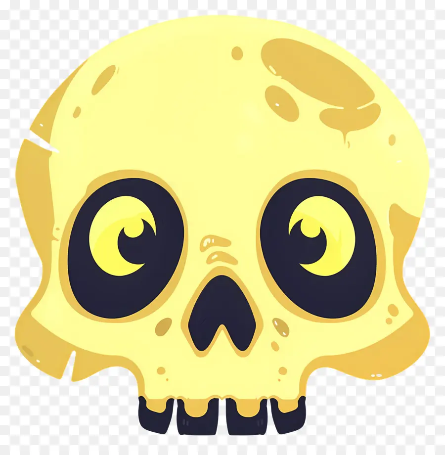 Calavera De Halloween，Calavera Amarilla PNG