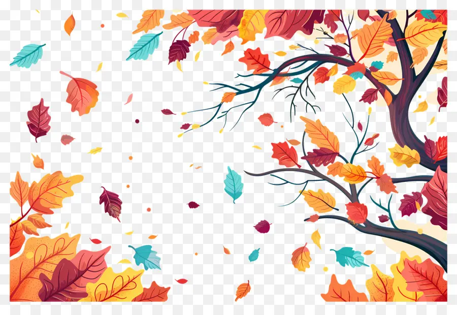 Fondo De Otoño，árbol De Otoño PNG