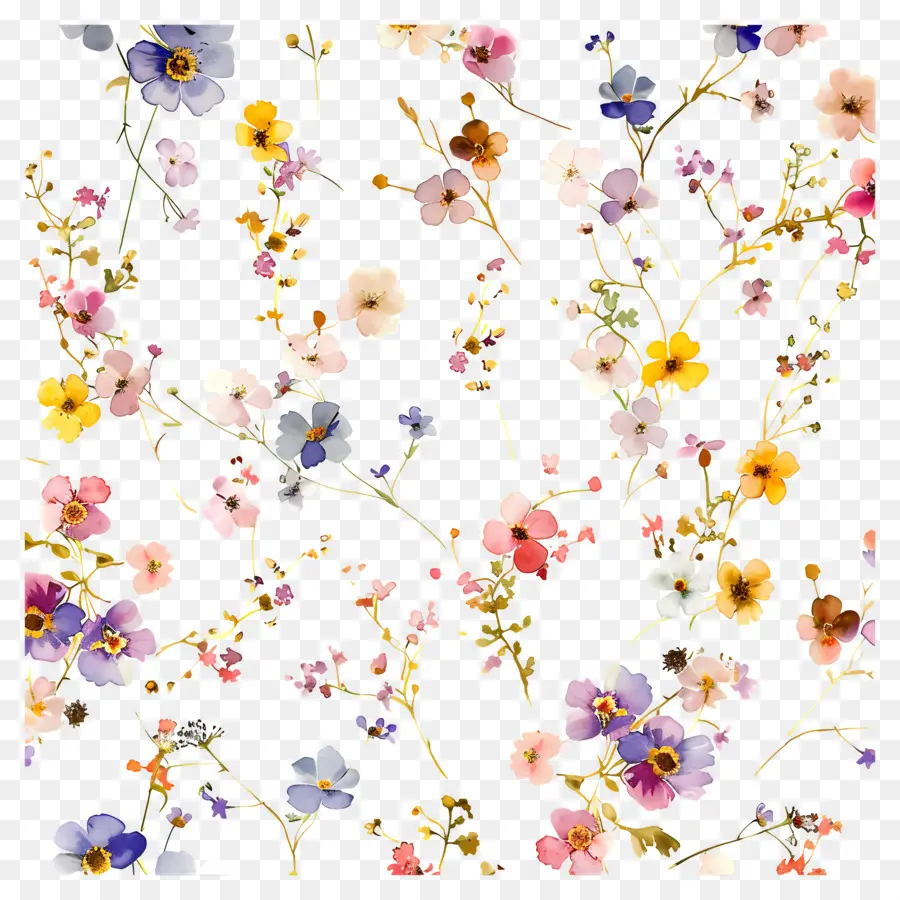 Fondo De Flores，Flores Coloridas PNG