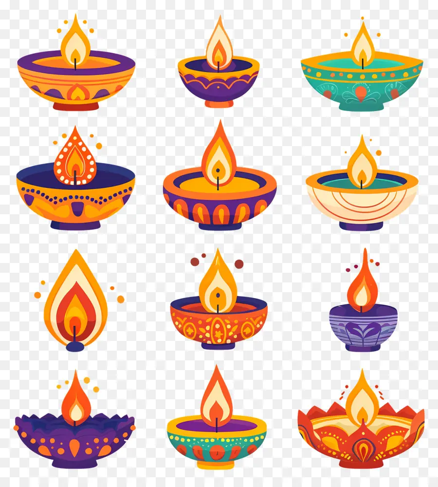 Vela Diwali，Diya Decorativa PNG