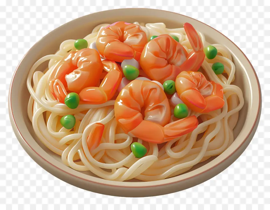 Comida Africana，Fideos Con Camarones PNG