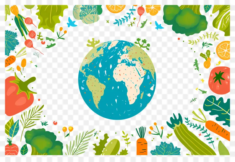 Fondo De Comida，Tierra Y Vegetales PNG