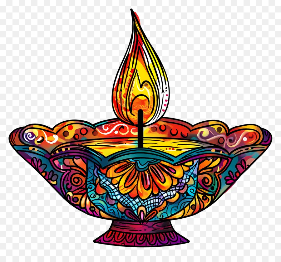 Diwali Diya，Diya Intrincada PNG