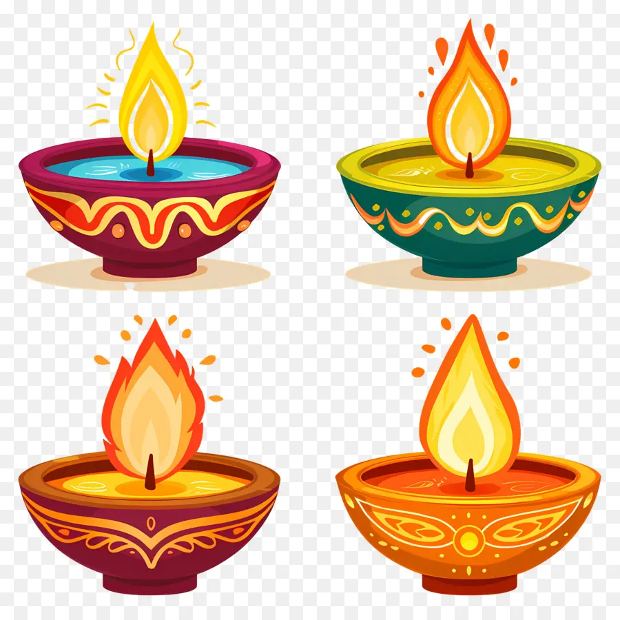 Vela Diwali，Diya Decorativa PNG