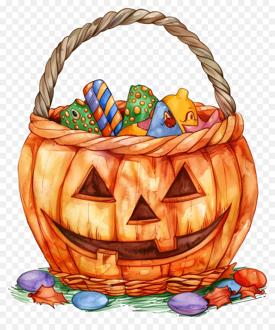 Cesta De Halloween，Cesta De Calabaza PNG