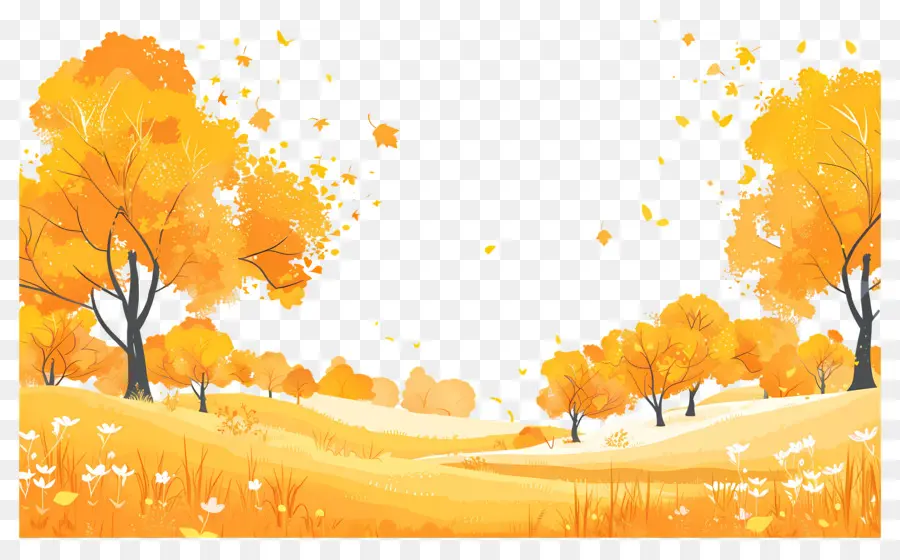 Fondo De Otoño，árboles De Otoño PNG