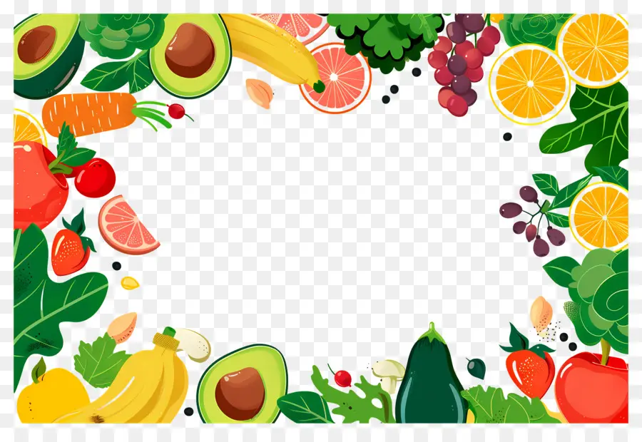 Fondo De Comida，Marco De Frutas PNG