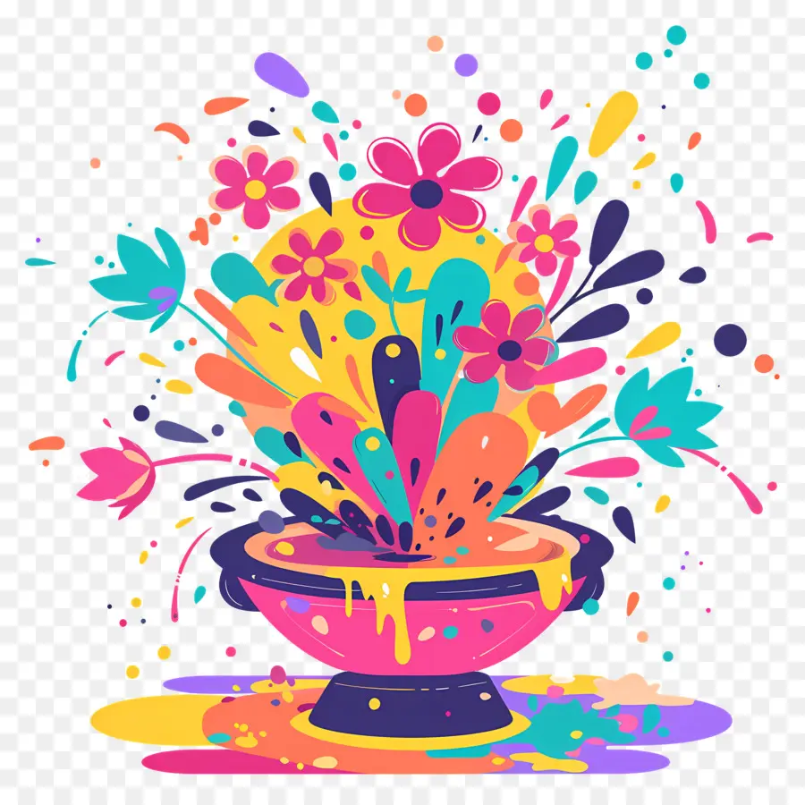 Fondo Holi，Cuenco Colorido PNG