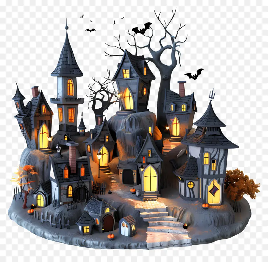 Ciudad De Halloween，Castillo Embrujado PNG