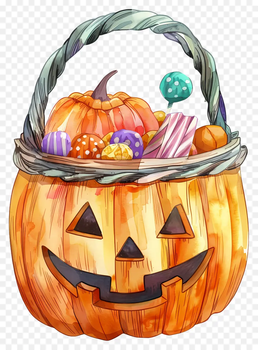 Cesta De Halloween，Cesta De Calabaza PNG