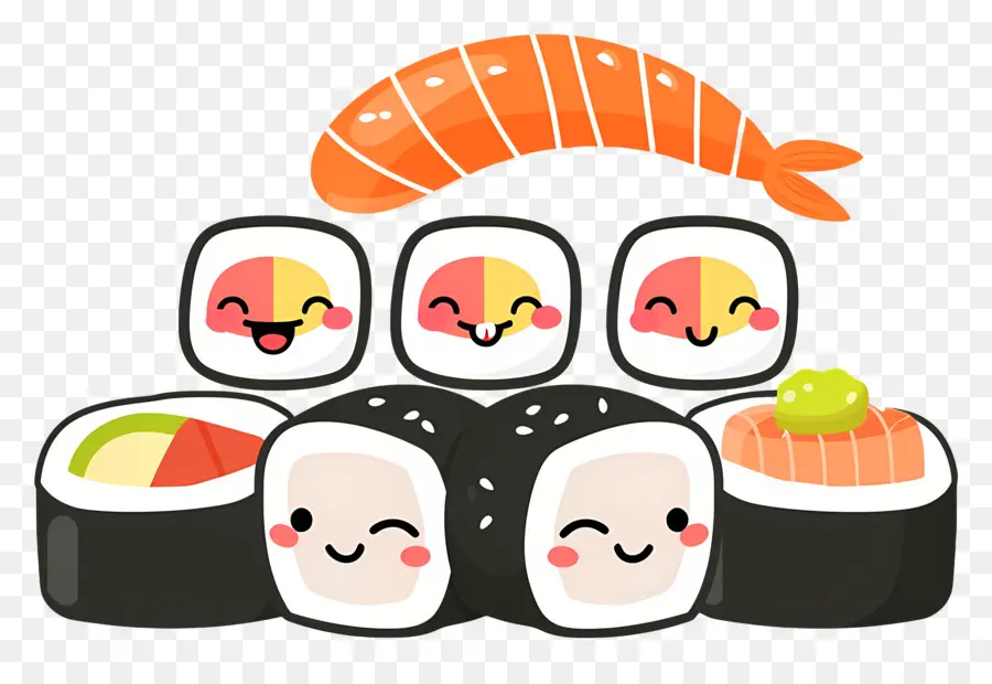 Lindo Sushi，Sushi Kawaii PNG