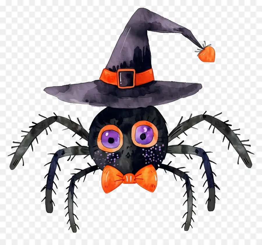 Araña De Halloween，Araña Con Sombrero De Bruja PNG