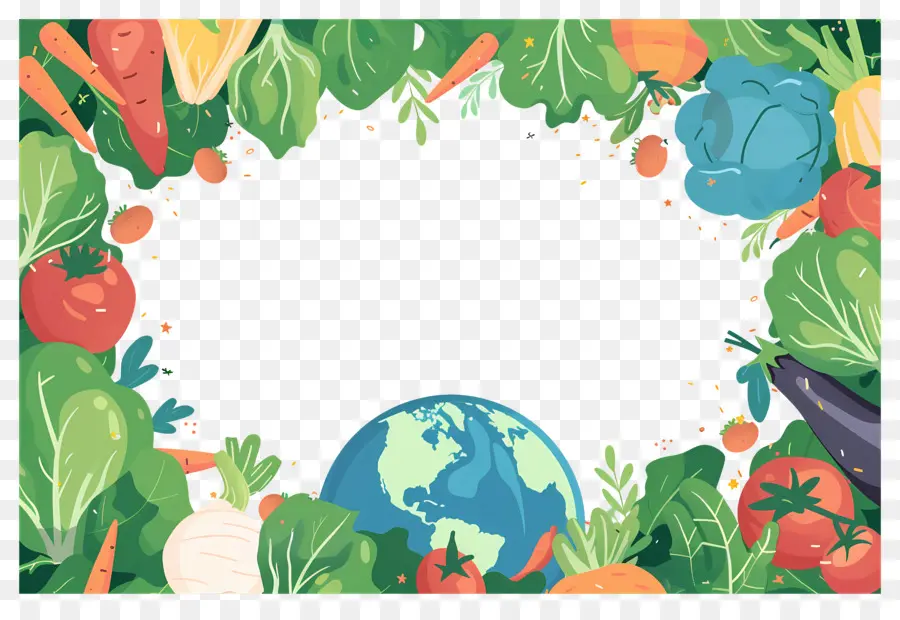 Fondo De Comida，Tierra Y Vegetales PNG