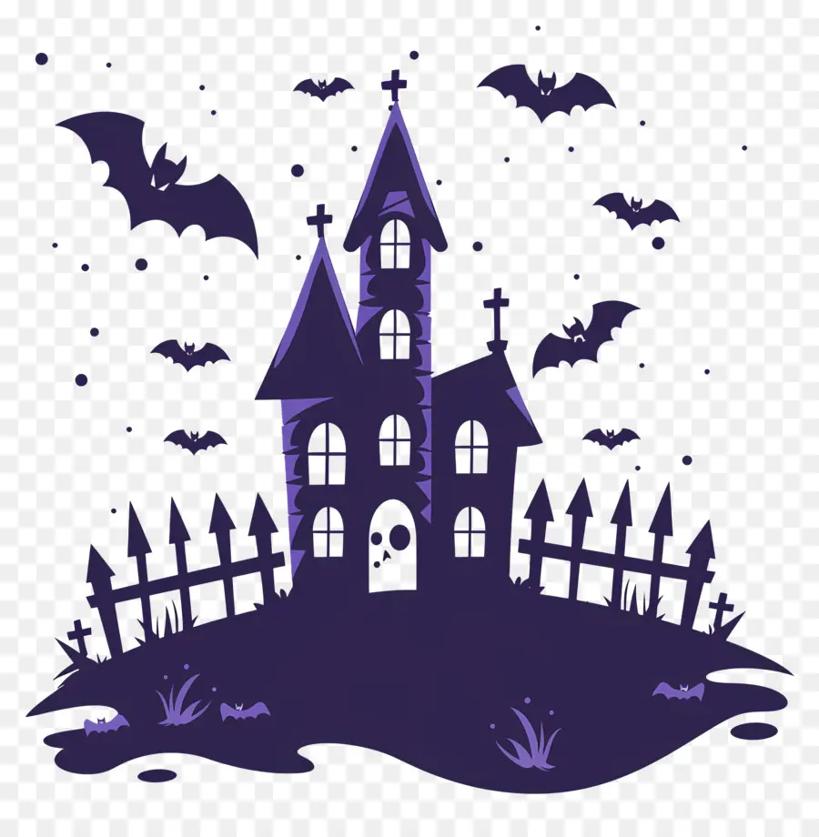 Ciudad De Halloween，Casa De Silueta PNG