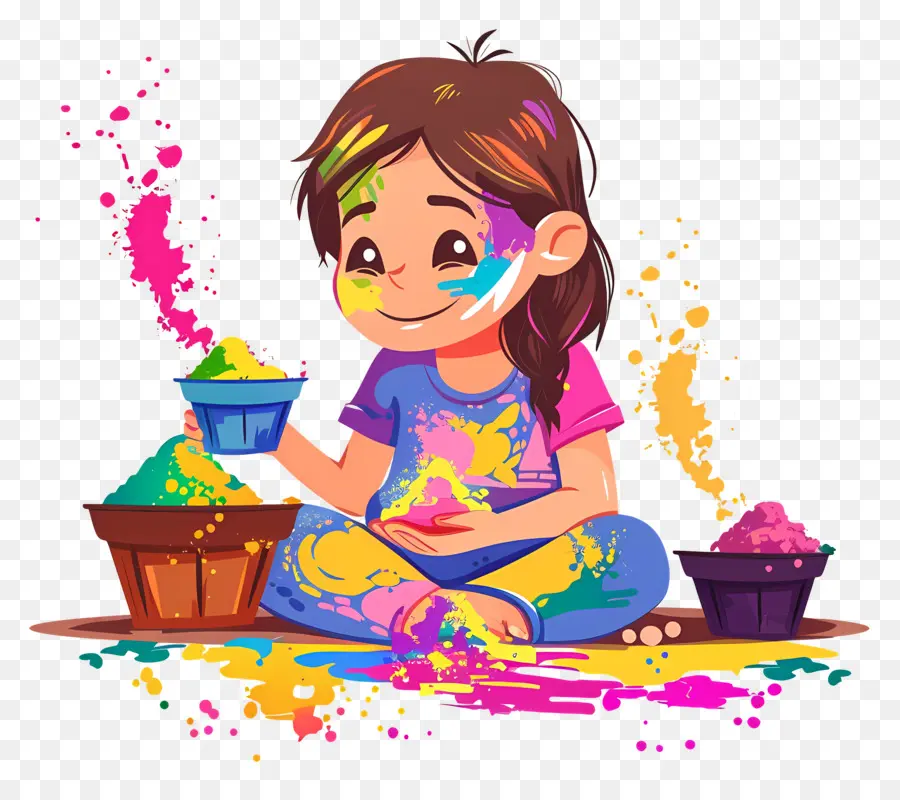 Fondo Holi，Niño Con Colores PNG