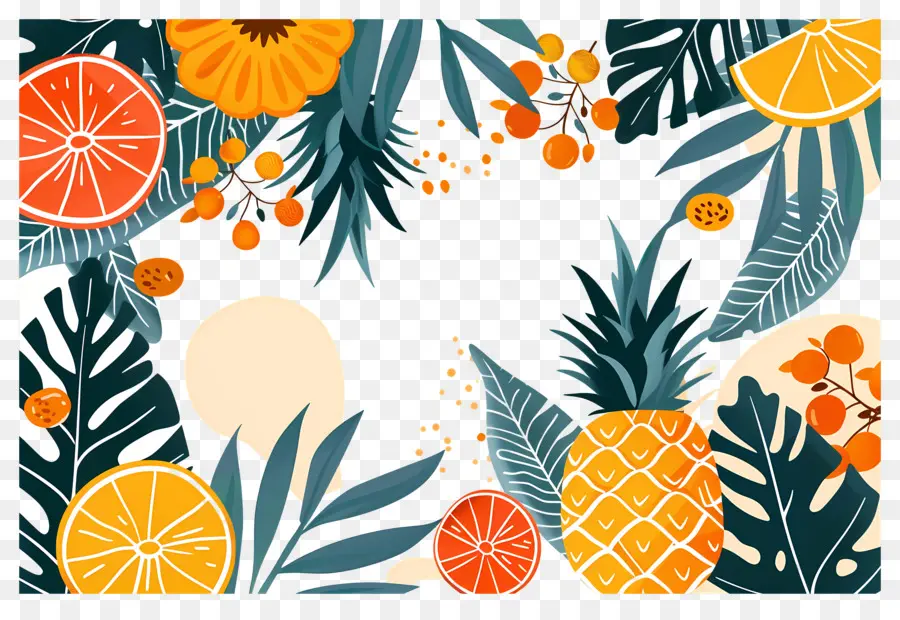 Fondo De Verano，Frutas Tropicales PNG