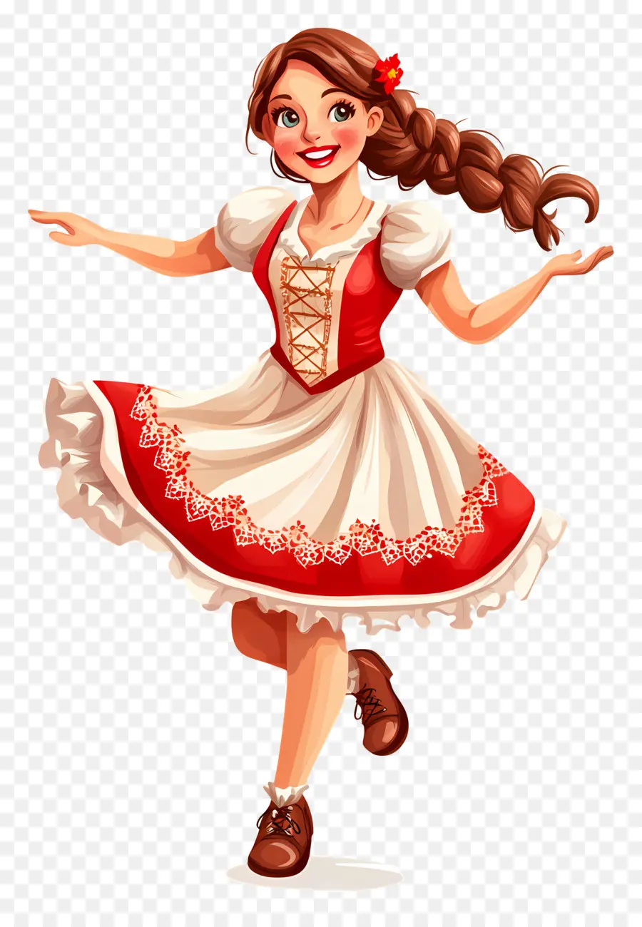 Bailarina Del Oktoberfest，Mujer En Traje Tradicional PNG