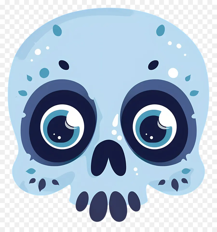 Calavera De Halloween，Calavera Azul PNG