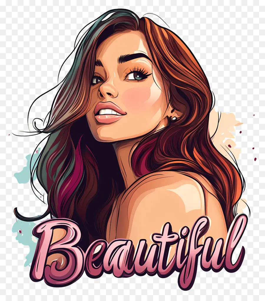 Hermosa Chica，Ilustración De Mujer Hermosa PNG