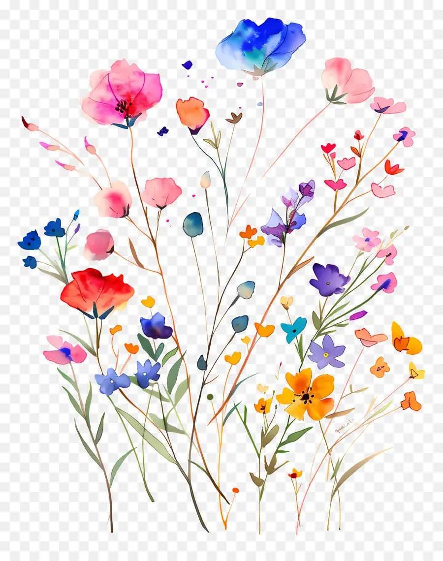 Fondo De Flores，Flores Coloridas PNG