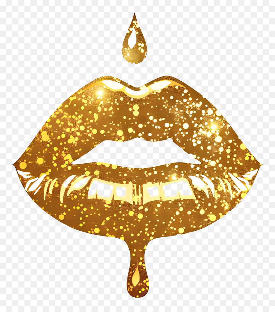 Beso Brillante，Labios Goteando Brillo PNG