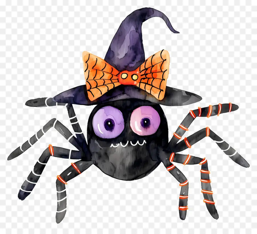 Araña De Halloween，Araña Con Sombrero De Bruja PNG