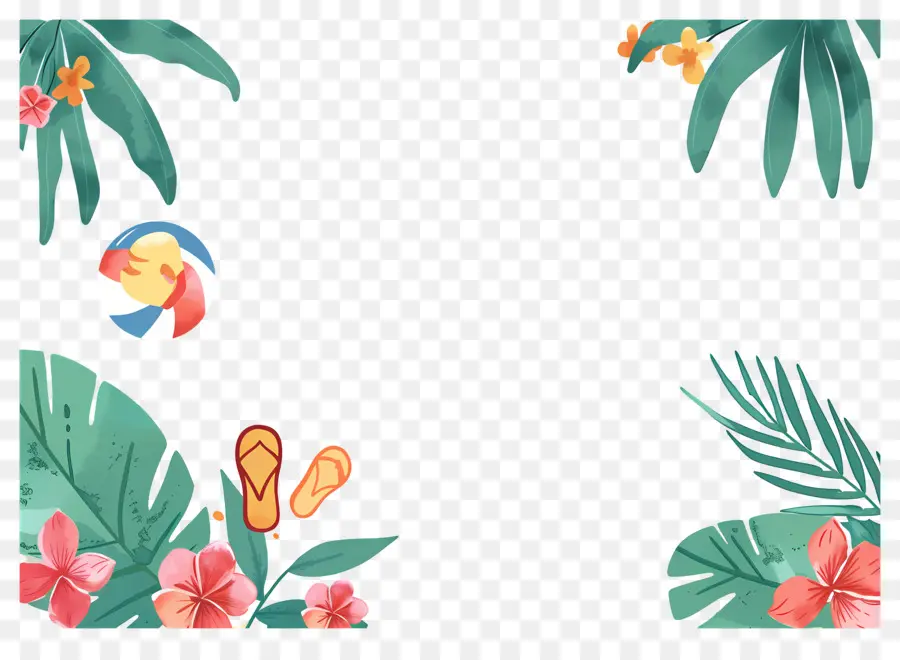 Fondo De Verano，Hojas Tropicales PNG