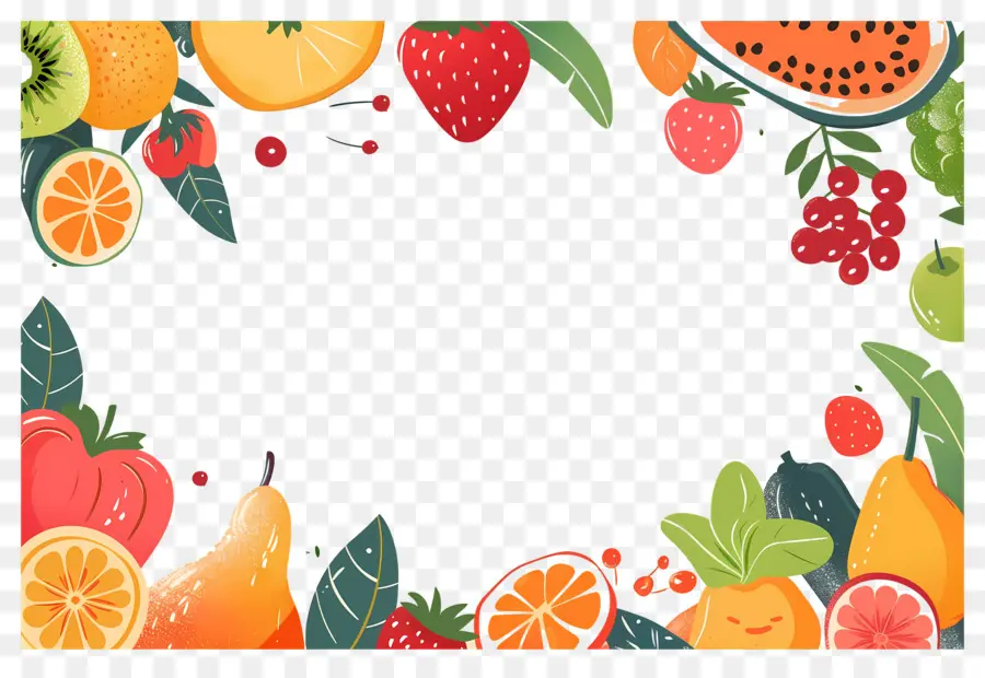 Fondo De Comida，Marco De Frutas PNG