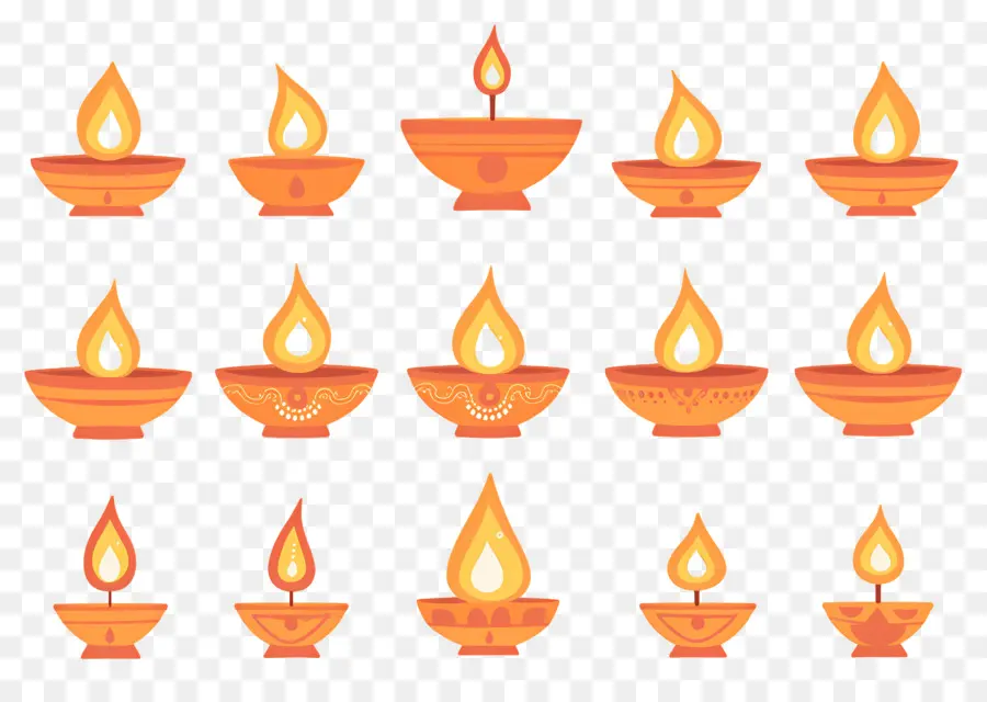 Vela Diwali，Naranja Diya PNG