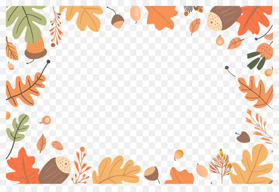 Fondo De Otoño，Hojas De Otoño Y Bellotas PNG