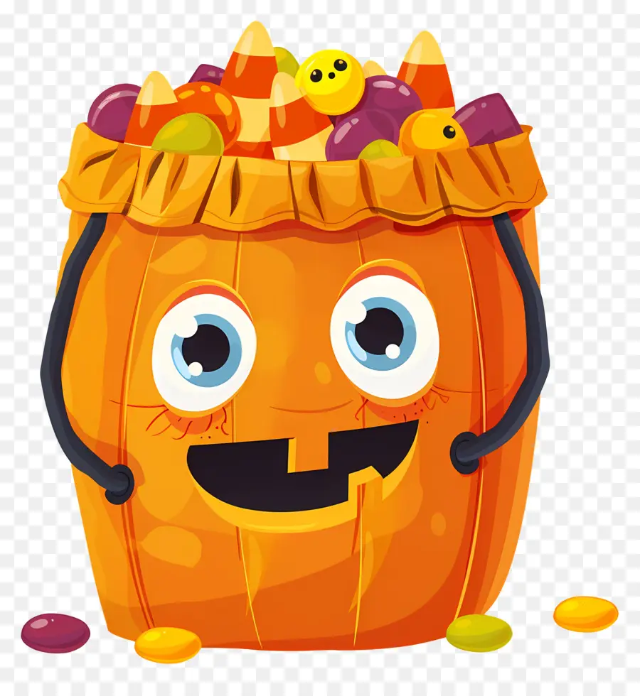 Cesta De Halloween，Cubo De Maíz Dulce PNG