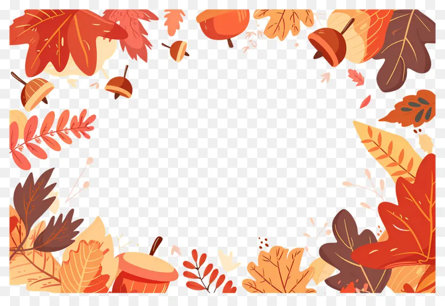 Fondo De Otoño，Setas Y Bellotas PNG