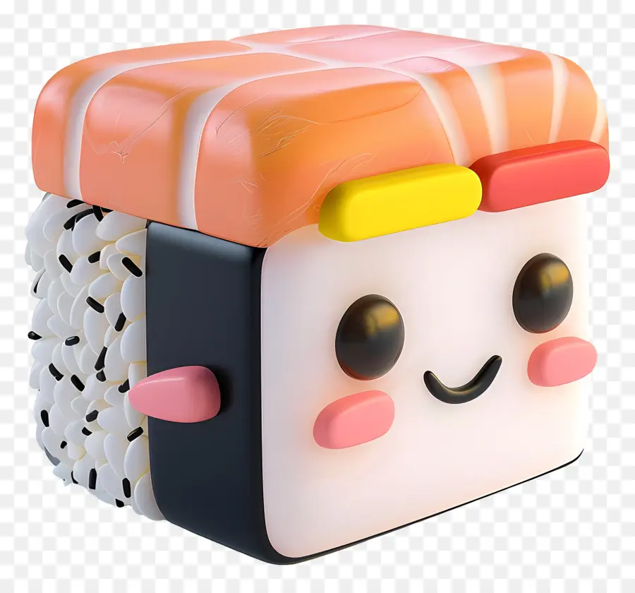 Sushi De Dibujos Animados，Cubo De Sushi Sonriente PNG