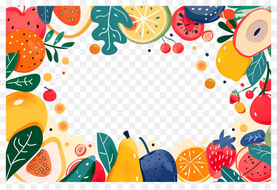 Fondo De Comida，Marco De Frutas PNG