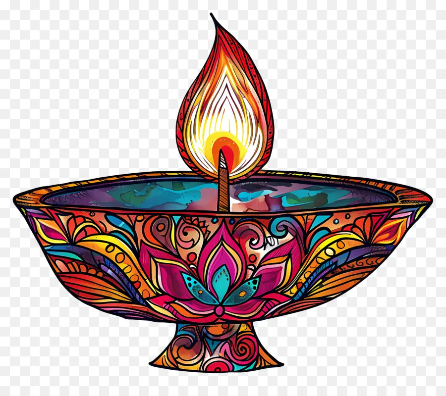 Diwali Diya，Diya Artística PNG