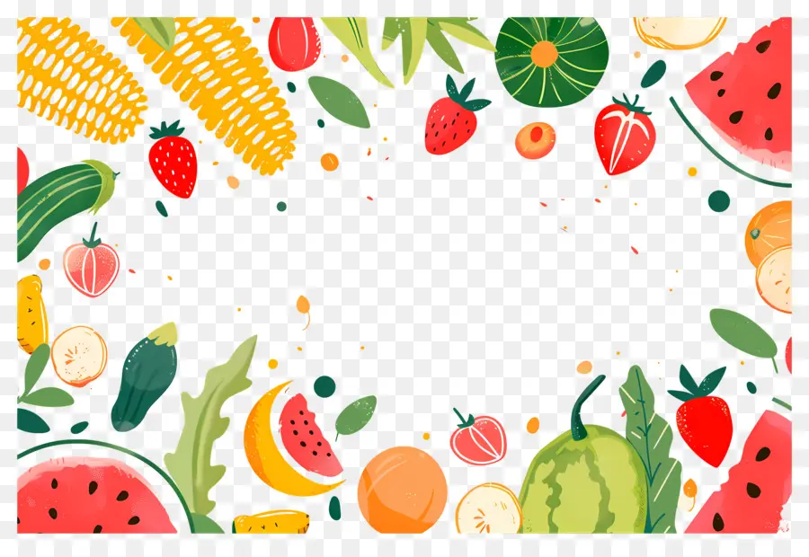 Fondo De Comida，Marco De Frutas PNG