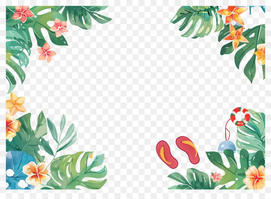 Fondo De Verano，Marco Tropical PNG