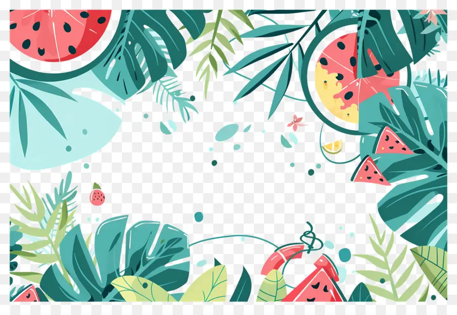 Fondo De Verano，Marco Tropical PNG