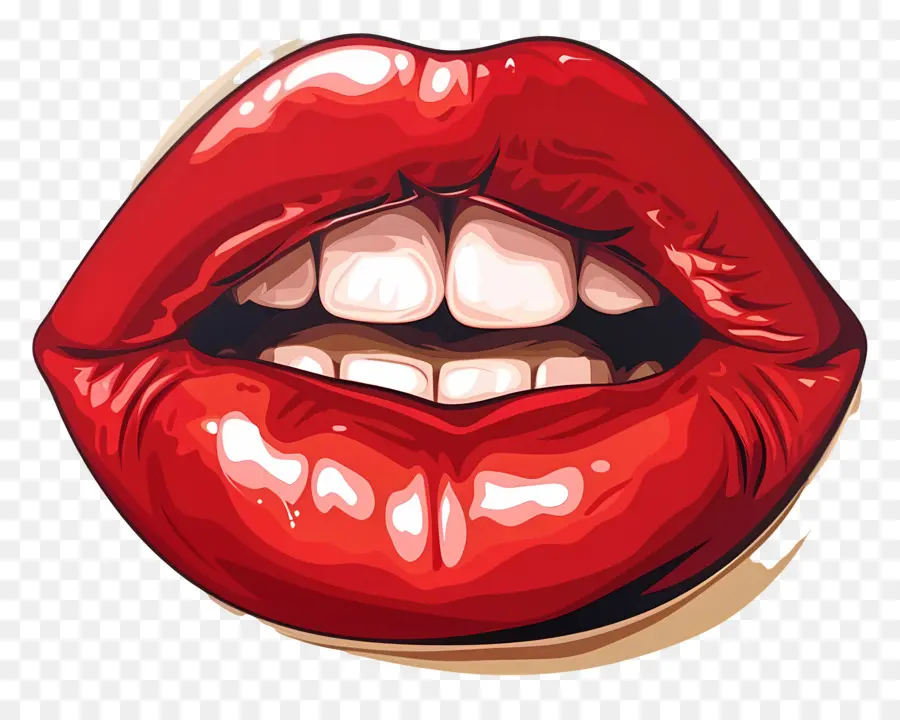 Beso Rojo，Labios Rojos PNG