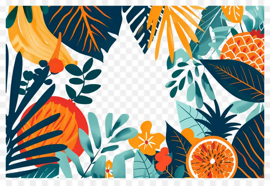 Fondo De Verano，Frutas Tropicales PNG