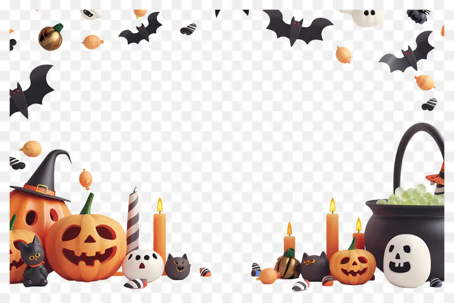 Fondo De Halloween，Decoraciones De Halloween PNG