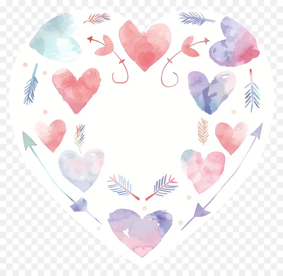 Fondo Del Corazón，Corazón Con Flechas PNG