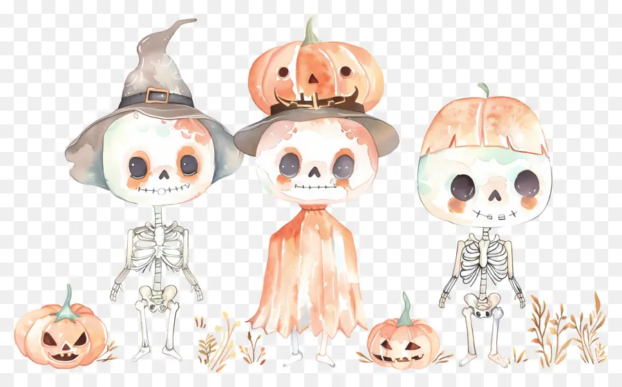 Esqueletos De Halloween，Esqueletos Disfrazados PNG