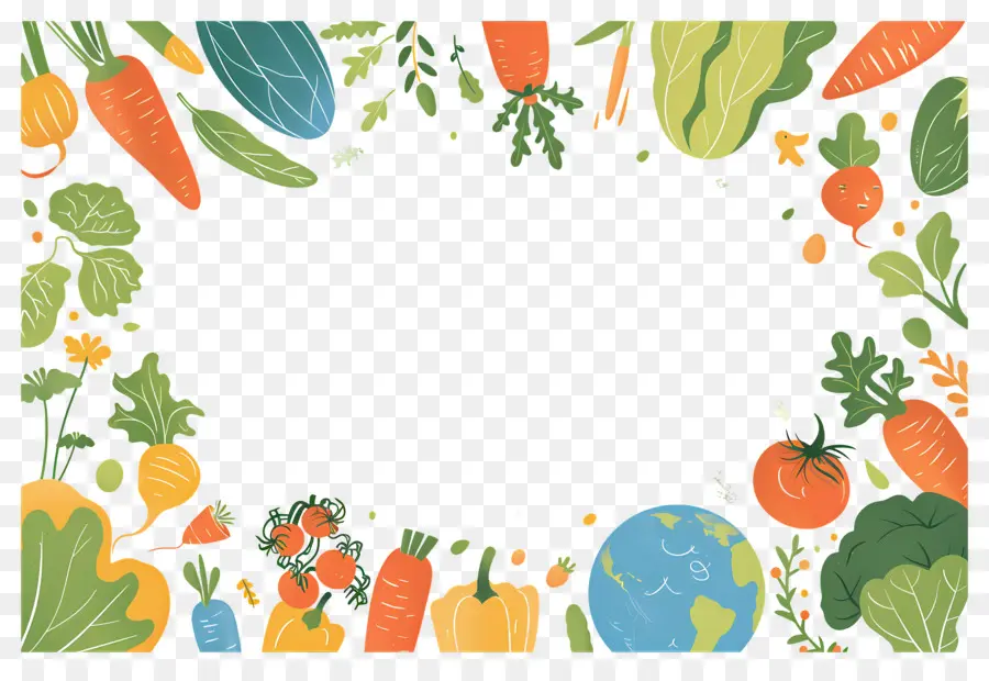 Fondo De Comida，Tierra Y Vegetales PNG