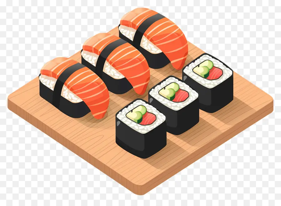 Día Internacional Del Sushi，Rollos De Sushi En Un Plato PNG