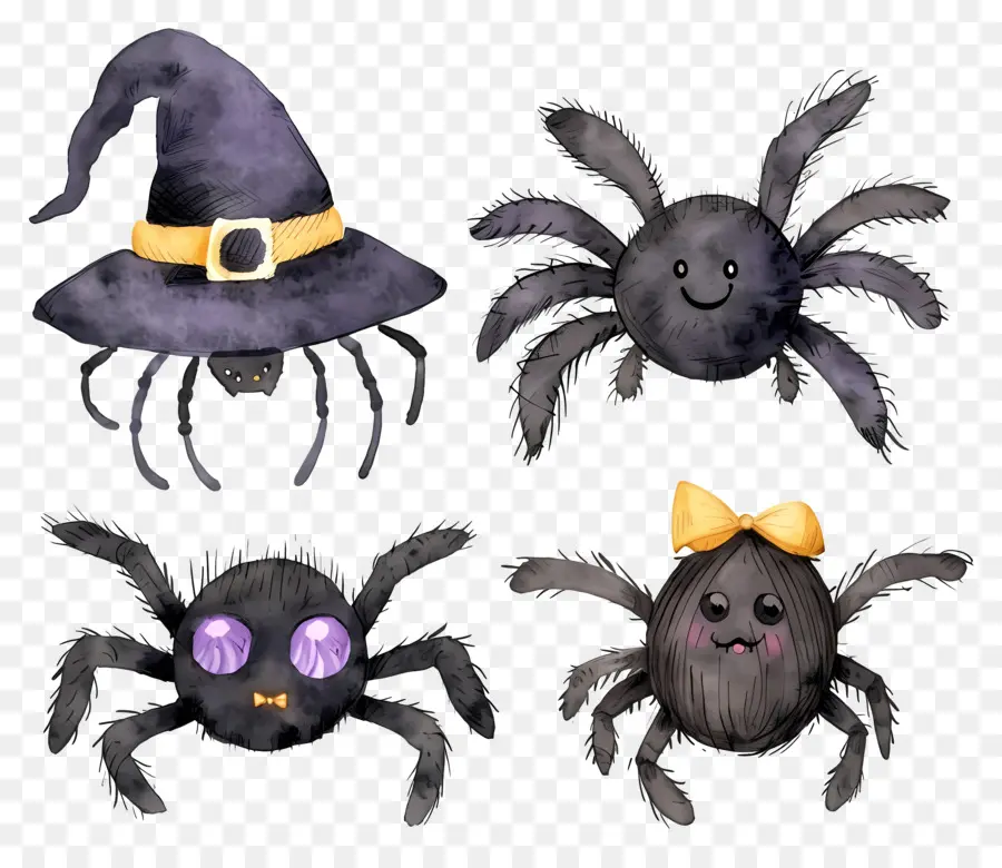 Arañas De Halloween，Sombreros PNG