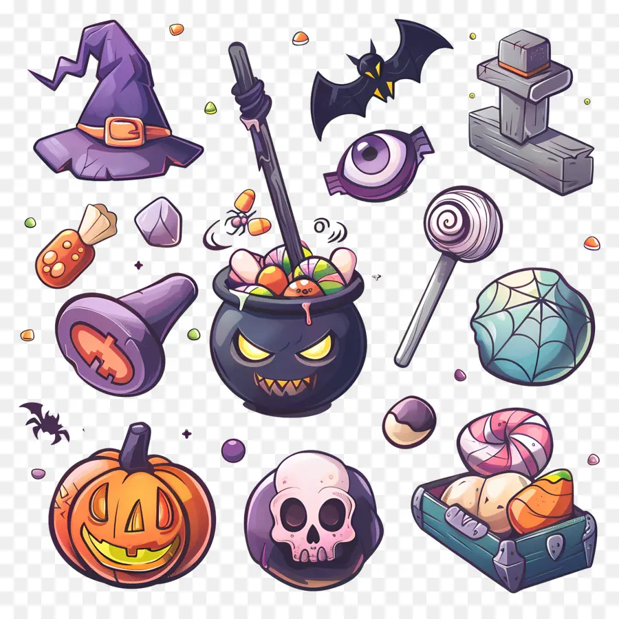 Fondo De Halloween，Símbolos De Halloween PNG