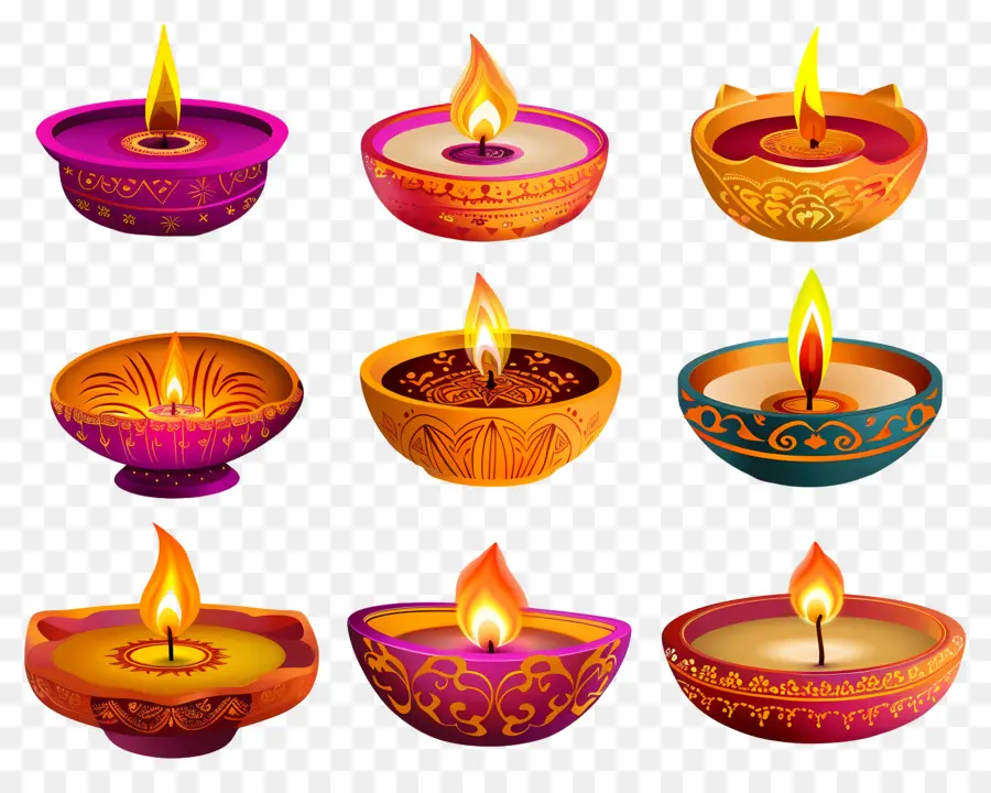 Vela Diwali，Lámparas Decorativas PNG