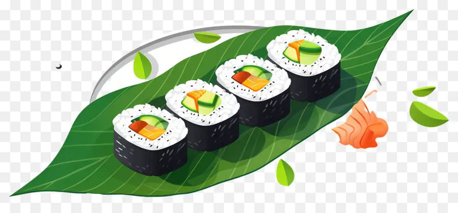 Sushi En Hoja，Japonés PNG