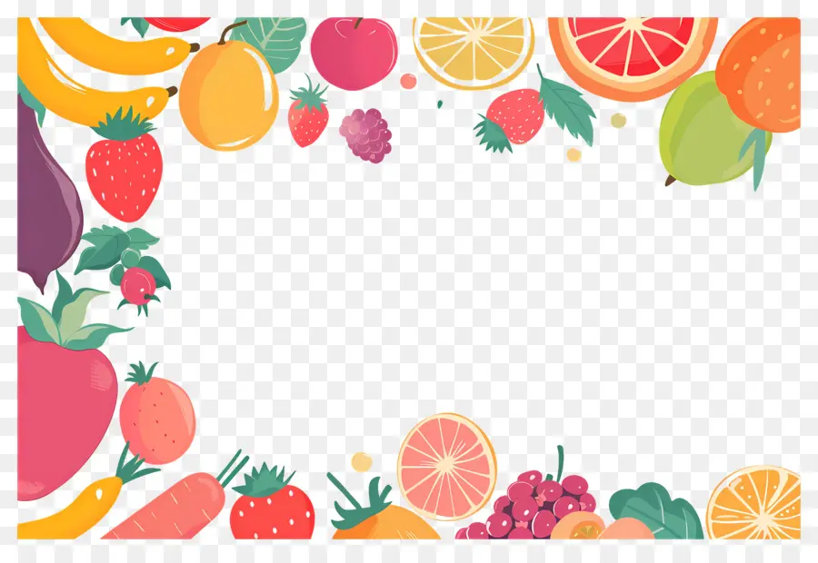 Fondo De Comida，Marco De Frutas PNG